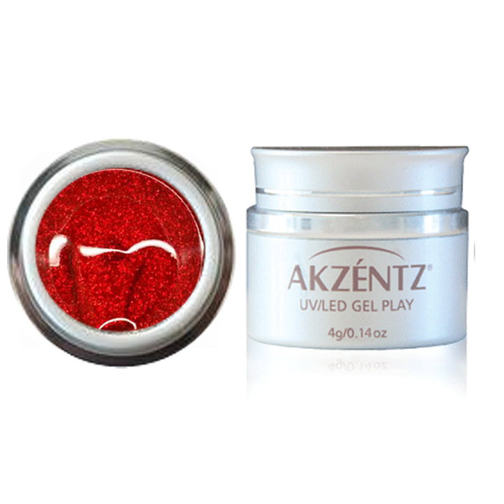 Gel Play Glitter Cherry Red